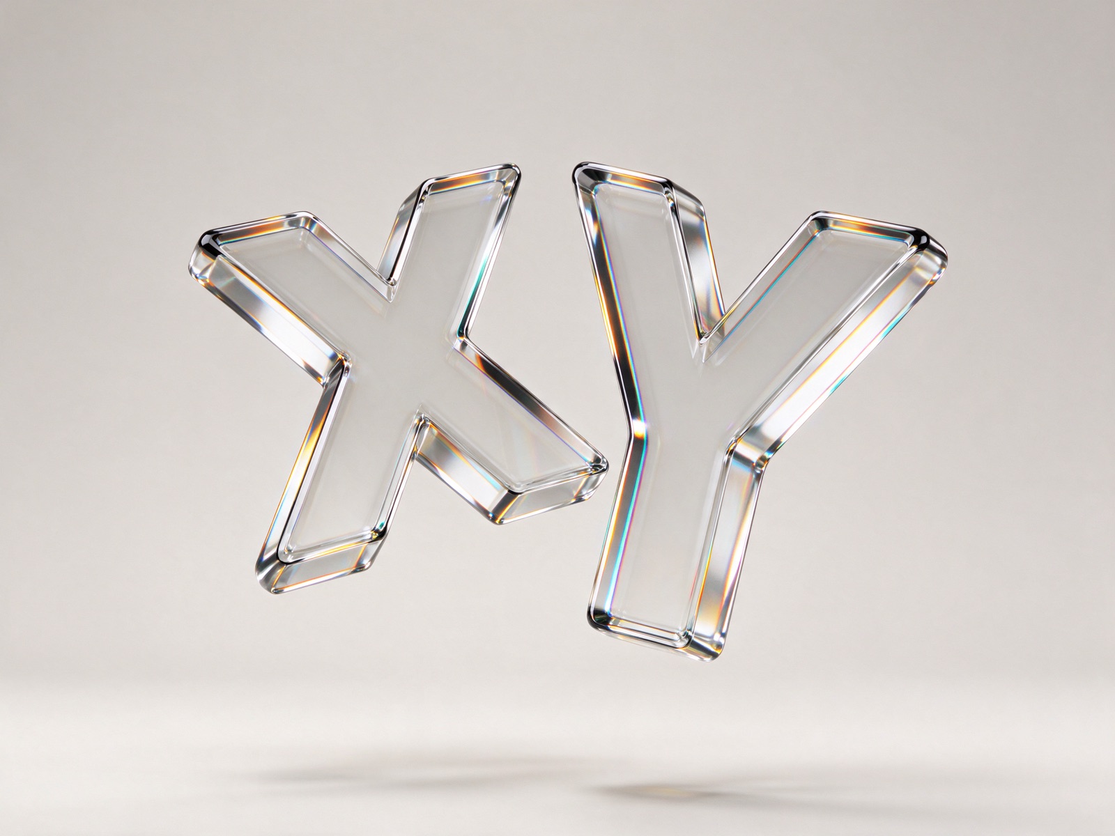 Glass letters X and Y melting together into the XY Lab asterisk